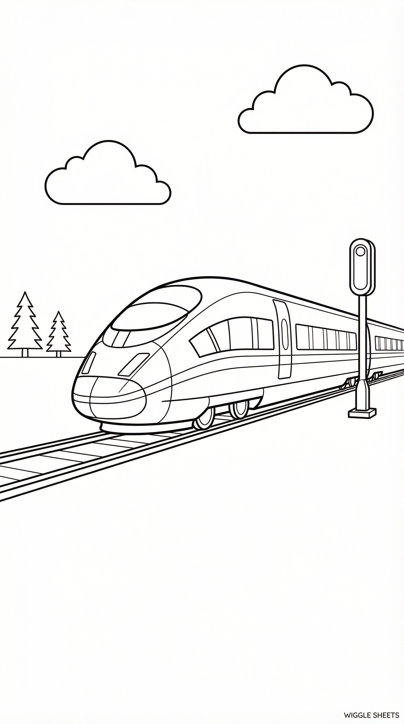 High Speed Train Coloring Page